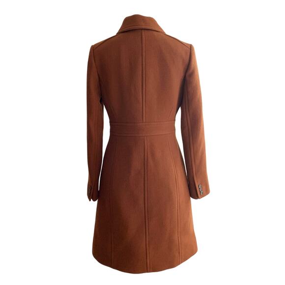J Crew Lady Day Coat Redwood Size 2 Italian Wool Thinsulate Lined Rust Brown - Picture 3 of 7
